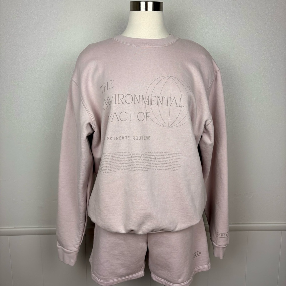 Versed Spread the Word Sweatshirt Shorts Set Dusky Pink Size L‎ Loungewear Comfy